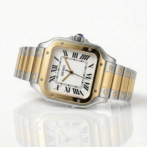 Santos Seiko Mod Santos "Blanco dos tonos"