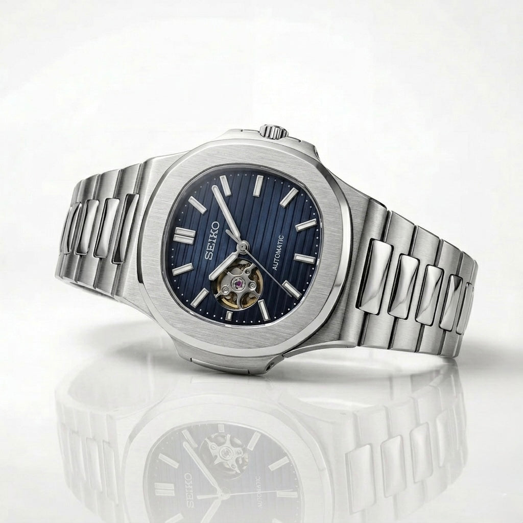 Seiko Mod Nautilus "Azul Open Heart"
