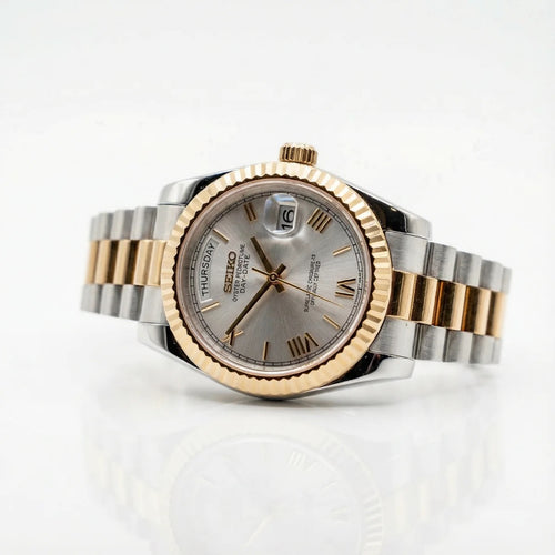 Datejust y Daydate SeikoDate - Roman Silver Gold