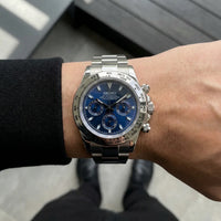 Seiko Mod Daytona "Plata y azul marino"