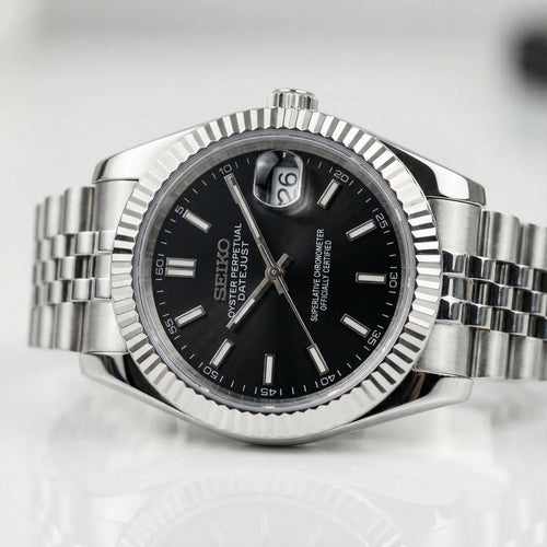 Datejust y Daydate Seiko Mod Datejust Negro